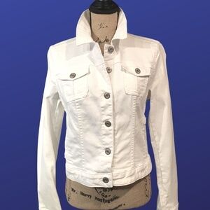 ELLE Jean Jacket, Long Sleeves, WHITE, Women's Size Medium, NWOT
